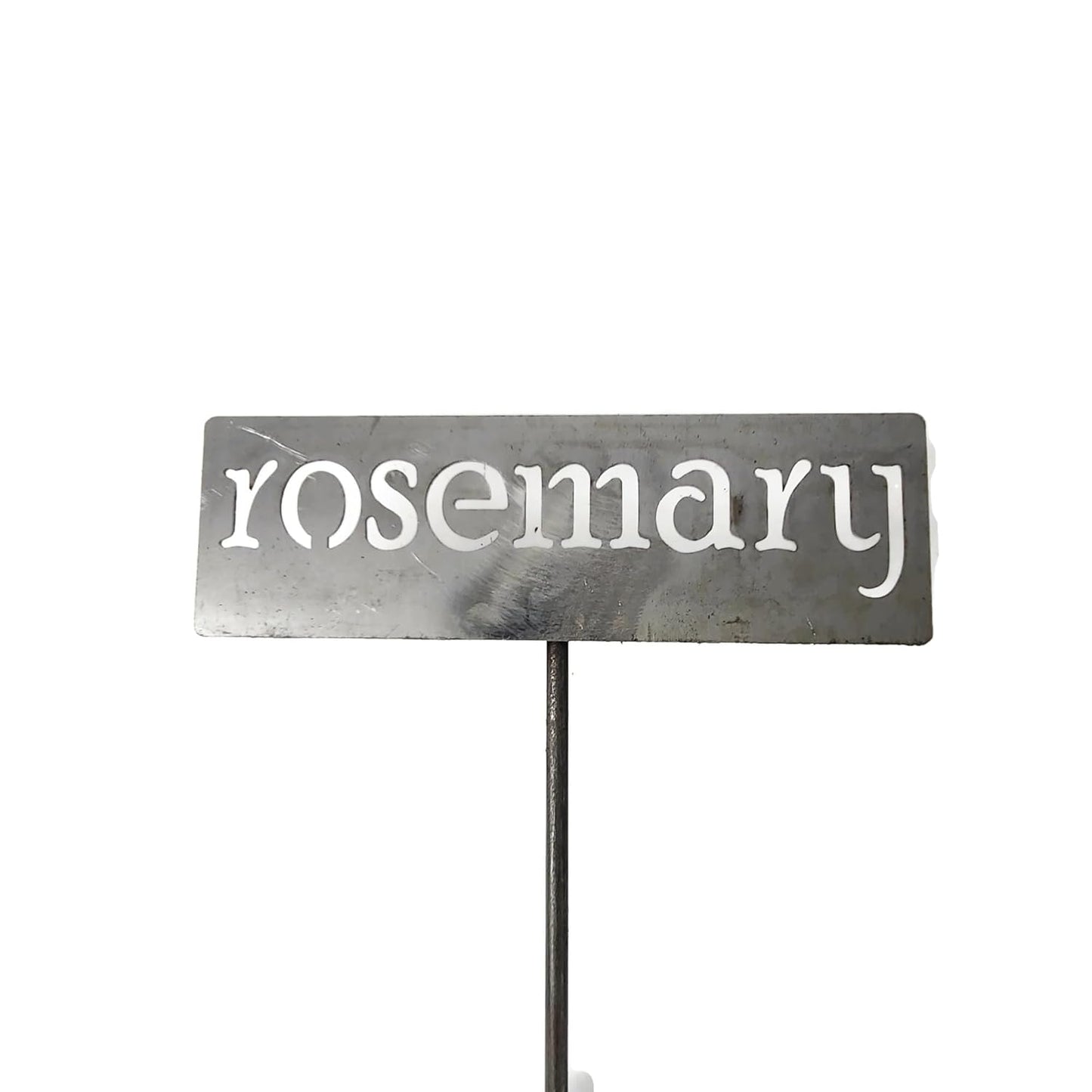 Classic Metal Garden Markers 19 Inches Tall (rosemary, Raw, Unfinished Steel (will rust with time))-VerdiqueGarden