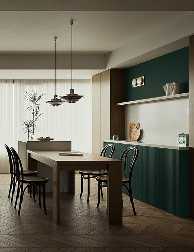 Dimoon 118''x15.7'' Emerald Dark Skin Peel and Stick Wallpaper Contact Paper Modern Self Adhesive Wall Paper Removable Renter Friendly Textured Solid Vinyl Roll (118''x15.7'',Emerald Dark Skin)-VerdiqueGarden