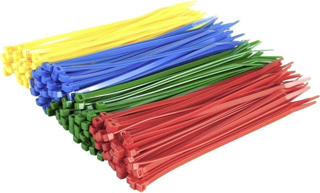 GTSE 8 Inch Colored Zip Ties, 200 Pack, 50lb Strength, UV Resistant Strong Nylon Cable Ties, Self-Locking 8" Tie Wraps-VerdiqueGarden