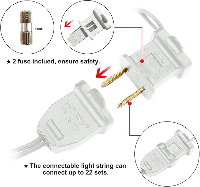 MULTI-SPARKING White LED Christmas Lights - 100 Count Warm White Christmas String Lights for Tree, Party, Wedding, Holiday, Indoor and Outdoor Decor, 33 Feet White Wire, UL Certified, Connectable-VerdiqueGarden