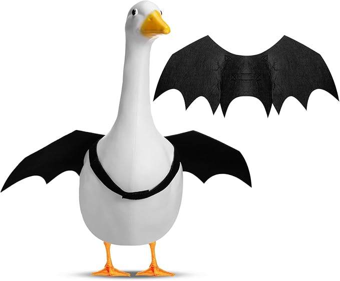 Halloween Goose Outfit Lawn Porch Goose Outfit Spider Bat Costume Plastic Goose Clothing for 23" Goose Halloween Outdoor Patio Yard Lawn Art Decoration(Bat)-VerdiqueGarden
