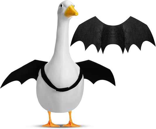 Halloween Goose Outfit Lawn Porch Goose Outfit Spider Bat Costume Plastic Goose Clothing for 23" Goose Halloween Outdoor Patio Yard Lawn Art Decoration(Bat)-VerdiqueGarden