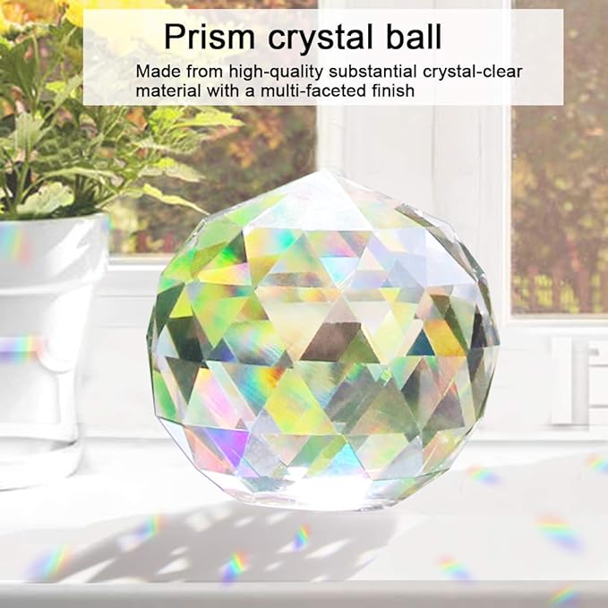Clear Crystal Ball Prism Window Rainbow Maker Window Prisms Suncatcher for Feng Shui, (100mm/3.94inch)-VerdiqueGarden