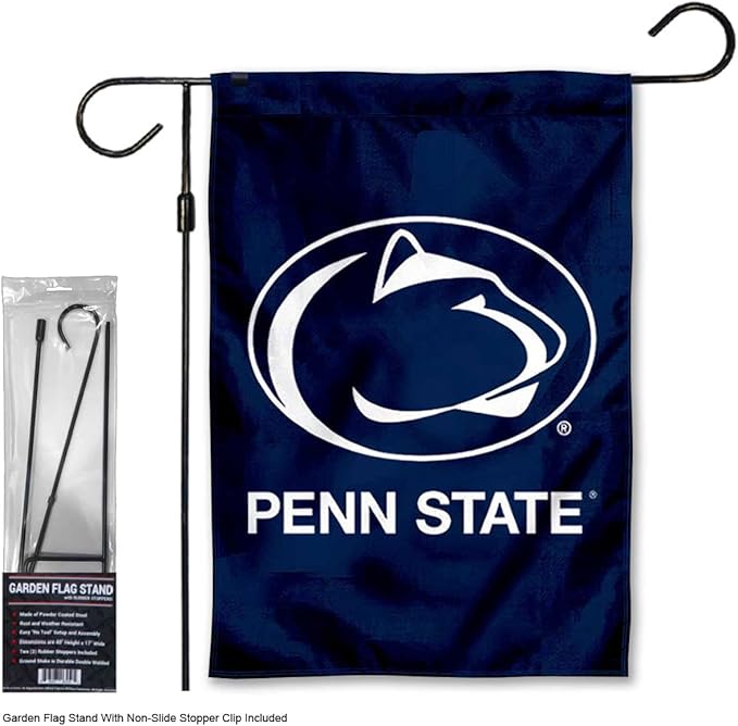 College Flags & Banners Co. Penn State Nittany Lions Garden Banner Flag with Stand Pole Holder-VerdiqueGarden