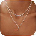 14K Gold Plated Initial Necklaces for Women Dainty Layered Letter Pendant Necklace Cute Choker Necklace Gift Trendy Stuff Personalized Jewelry Stack for Women Her