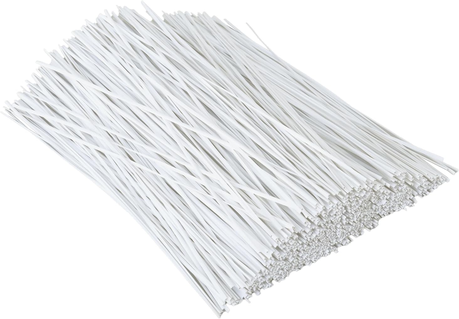 1000 pcs 8 inch White Cable Twist Ties Plastic Twist Ties with Rugged Metal Innercores Reusable Fastening Cable Cord Wire Ties-VerdiqueGarden