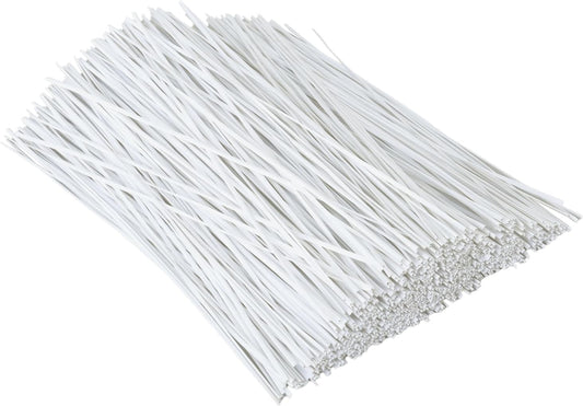 1000 pcs 10 inch White Cable Twist Ties Plastic Twist Ties with Rugged Metal Innercores Reusable Fastening Cable Cord Wire Ties-VerdiqueGarden