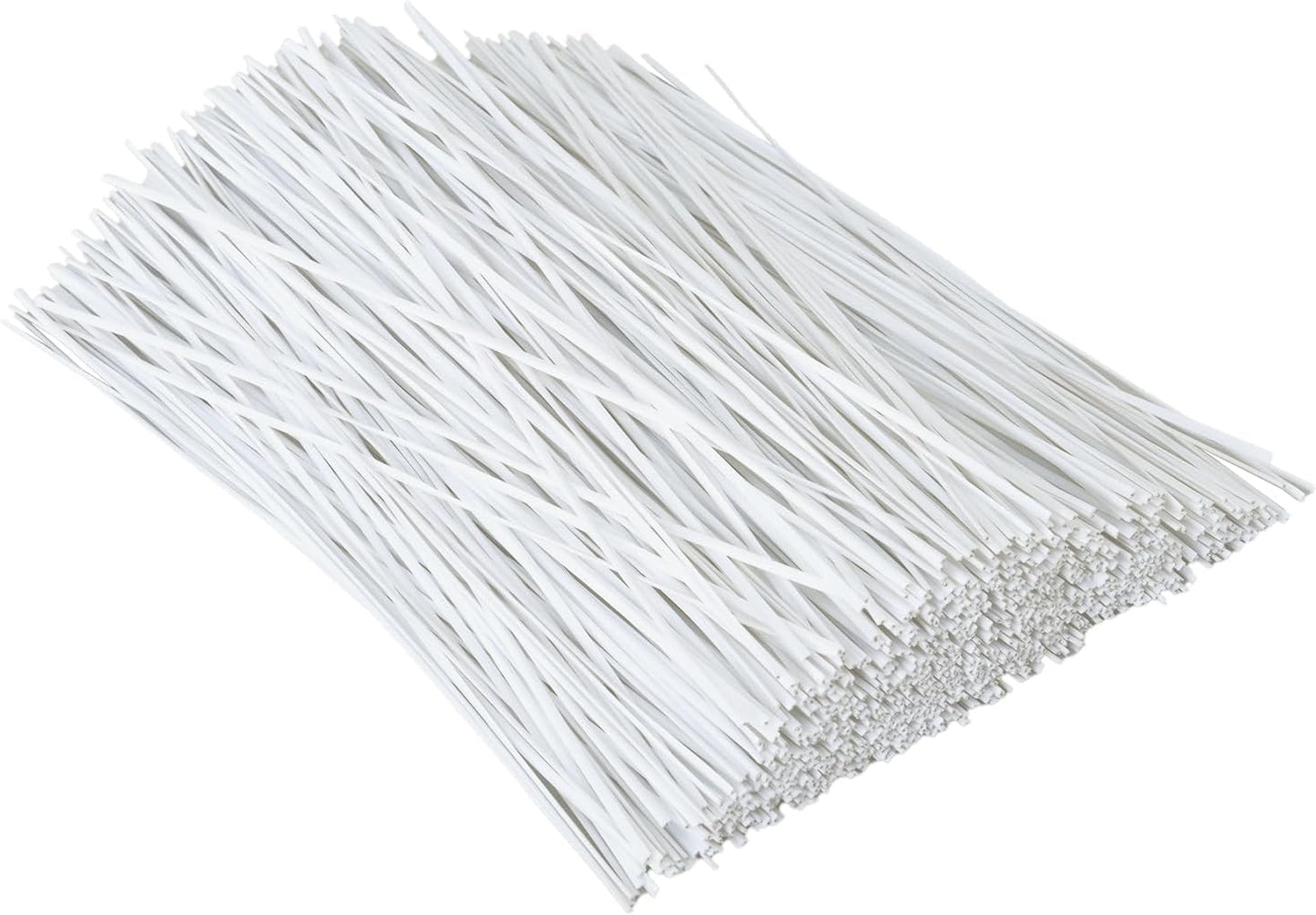 1000 pcs 6 inch White Cable Twist Ties Plastic Twist Ties with Rugged Metal Innercores Reusable Fastening Cable Cord Wire Ties-VerdiqueGarden