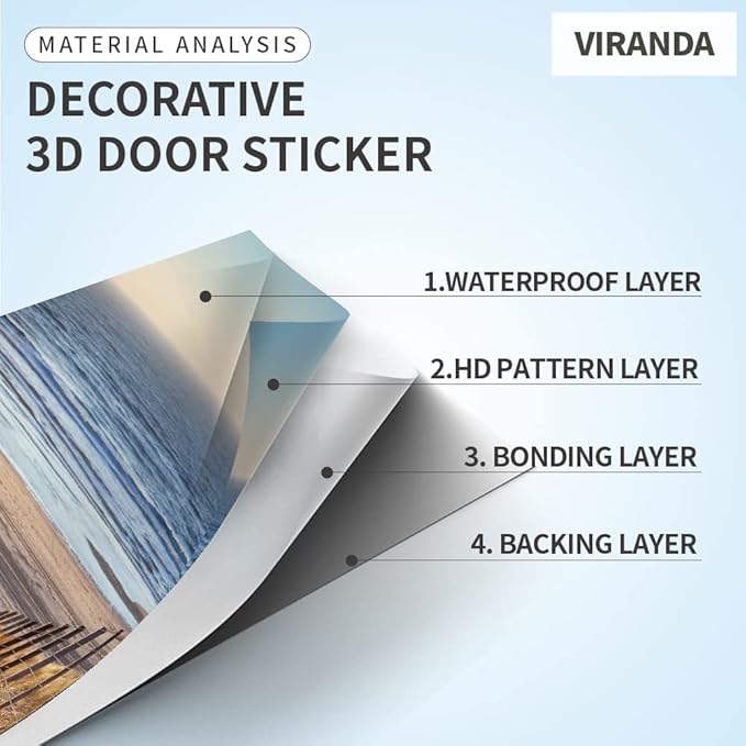 3D Door Stickers Murals Peel and Stick - TOSKANA Corridor - Door Wallpaper Self-Adhesive Door Decals Removable PVC Waterproof Door Poster for Bedroom Living Room Door Decoration 35.4"x78.7"-VerdiqueGarden