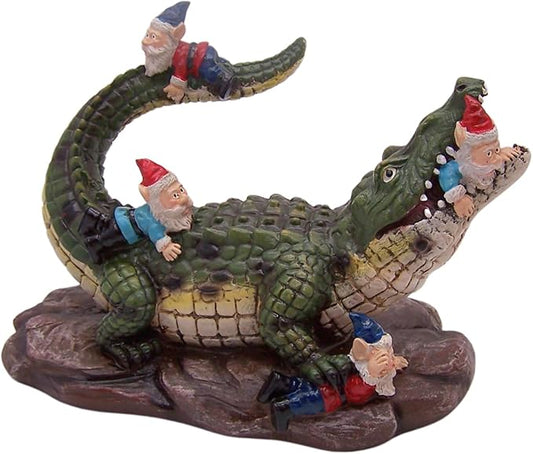 Gator Gnome: Whimsical Garden Figurine - Unique Home & Outdoor Decor-VerdiqueGarden