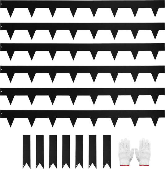 Hugeleaf Metal Landscape Edging, 40” L x 4.5” H Metal Edging for Landscaping with 7Pcs Stakes, Metal Garden Edging Pack of 6 (20 Feet Total Length)-VerdiqueGarden