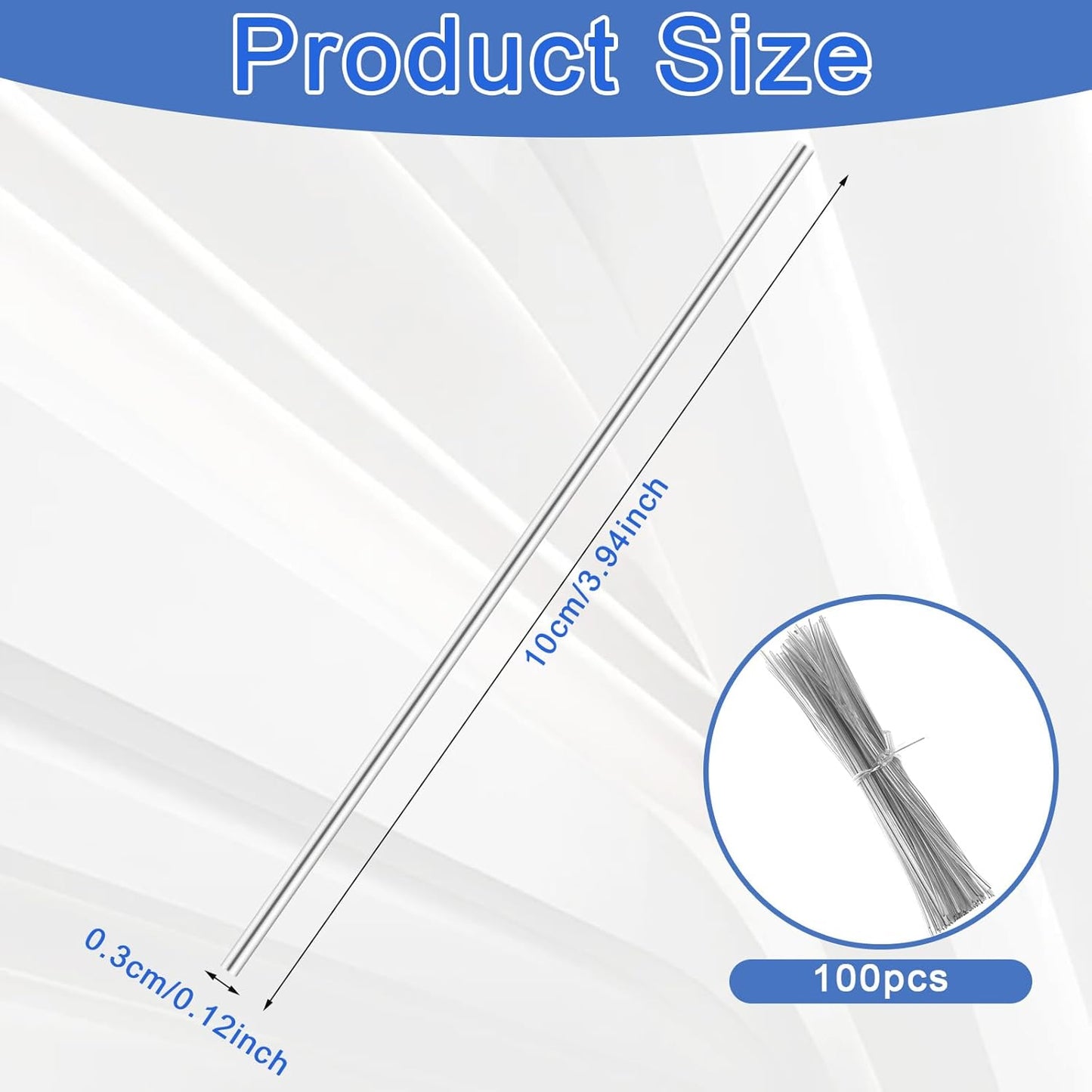 100 Piece 4 inches Cear Metal Twist Ties, Metallic Twist Cable Cord Wire Ties Reusable Plastic Wire Twists Tie for Bread, Cello, Candy, Coffee Bags & More-VerdiqueGarden