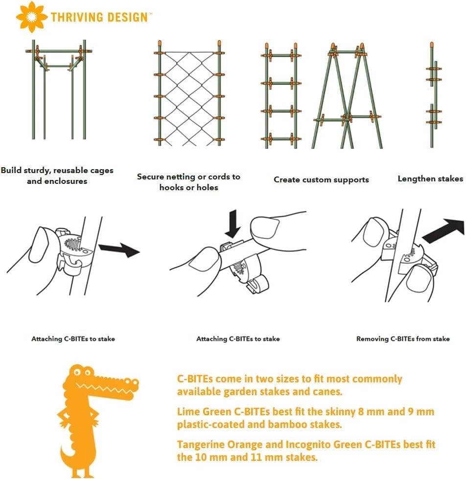 Plant Support Clips | Tomato Cage Connectors for Trellis, Garden Stakes, Wire Fence, Climbing Plants, Vine, Gardening, Indoor Plants & Hydroponics Growing (Incognito Green - 26 Pack)-VerdiqueGarden