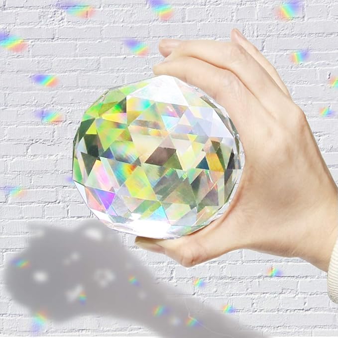 Clear Crystal Ball Prism Window Rainbow Maker Window Prisms Suncatcher for Feng Shui, (100mm/3.94inch)-VerdiqueGarden