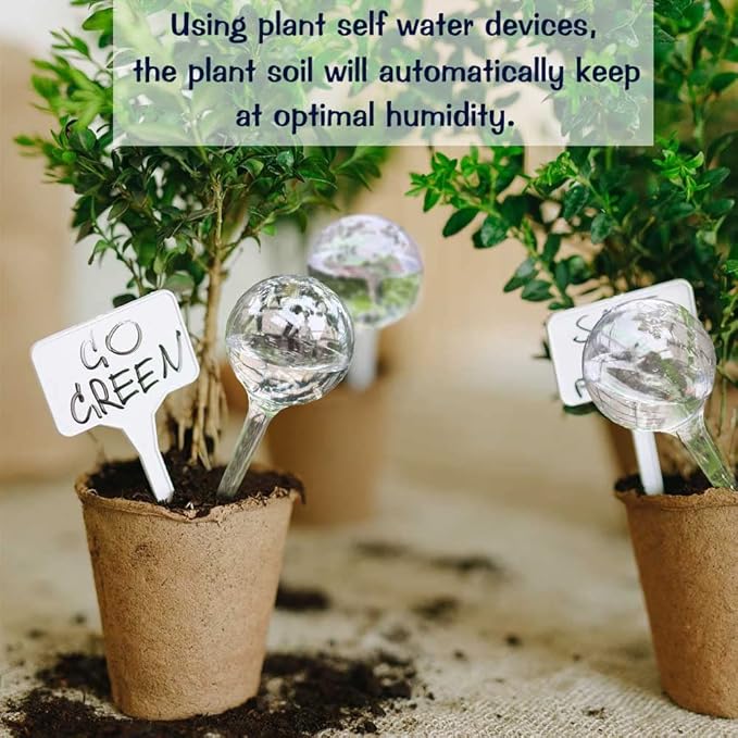 10pcs Plant Watering Devices, Planter Self Watering Globes for Home Potting, Plastic Garden Flower Plant Watering Spikes Automatic Plant Waterer System Set Suit for All Indoor Outdoor Plant-VerdiqueGarden