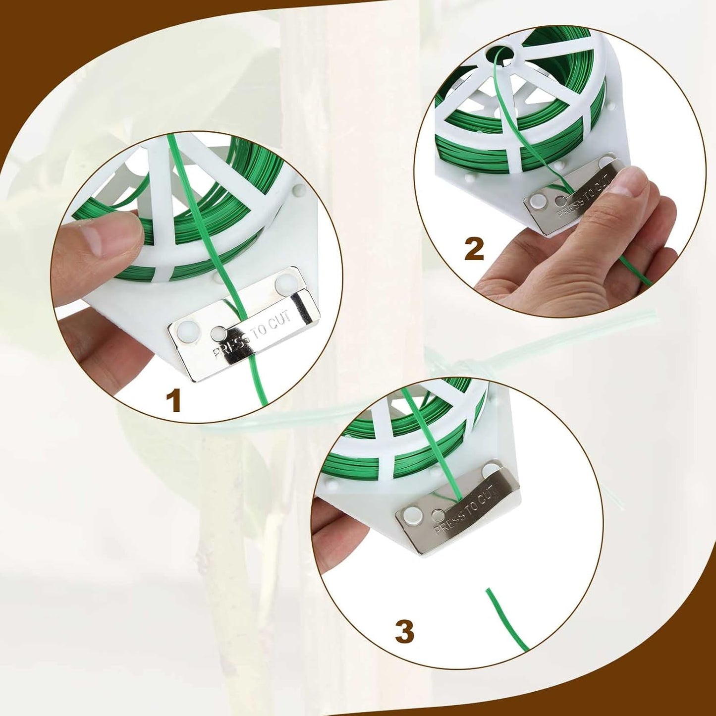 5 Roll 1640Ft (500m) Garden Plant Twist Ties, Green Garden Twist Tie Roll, Plant Wire Ties with Cutter for Gardening, Home, Office, Multi - Function Cable Tie with Plastic Coated Wire-VerdiqueGarden