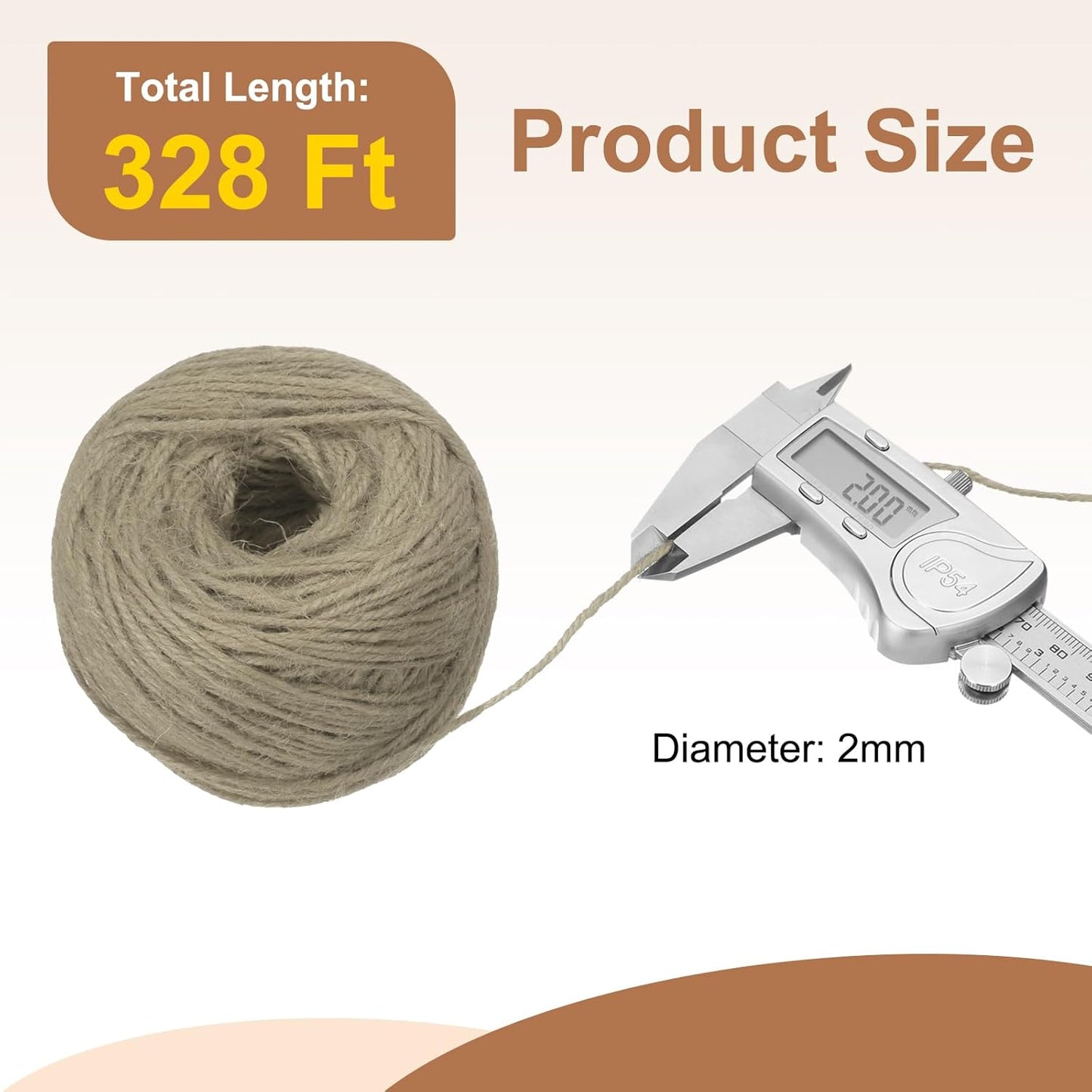 uxcell 328 Feet Natural Jute Twine String,2mm Thin Garden Twine Rope Colored Plant String Cord for DIY Art Crafts Gift Wrapping Decoration Packing Gardening Plant Hanger,Beige-VerdiqueGarden