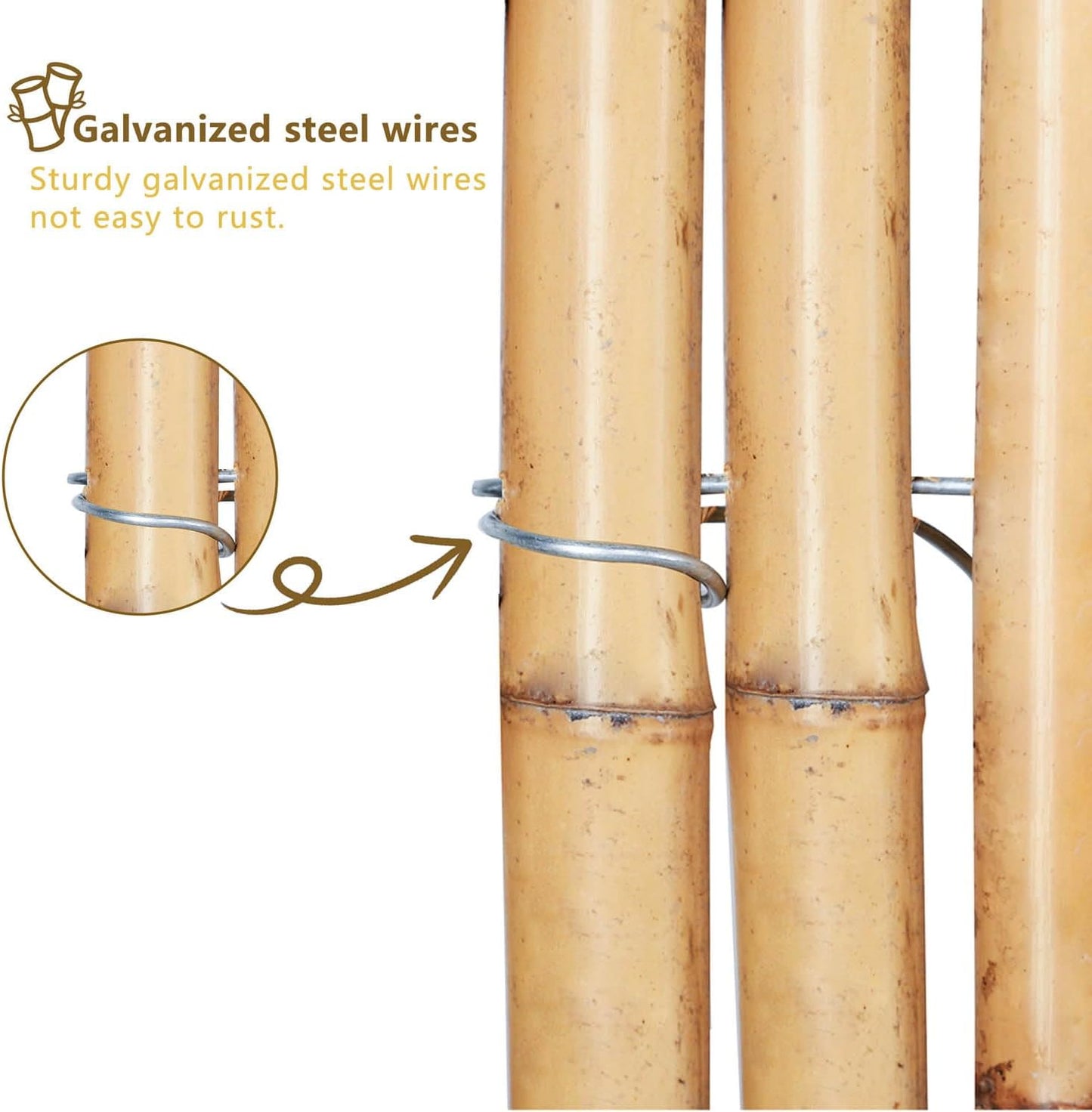 4FT x 6FT Natural Bamboo Fence Roll, Outside Bamboo Privacy Fencing, Natural Privacy Screen Panels for Garden, Outdoor-VerdiqueGarden