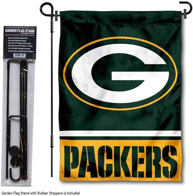 WinCraft Green Bay Packers Garden Flag with Stand Holder-VerdiqueGarden