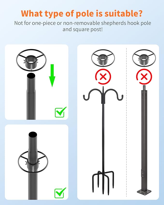 Squirrel Baffle for Bird Feeder Pole - Polycarbonate Bird Feeder Baffle with Stainless Steel Spring for Better Protection, 19 Inch Squirrel Guard for Outside Pole Mount, Metal Buckle-VerdiqueGarden