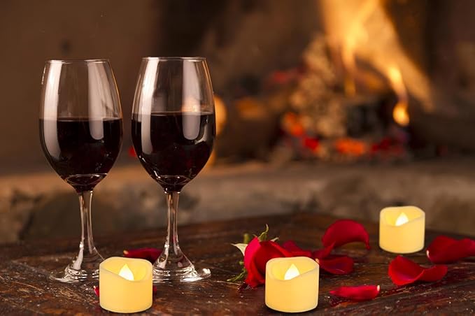 6 Flameless LED Battery Operated Tea Lights with Timer Realistic Flickering Electric Tealight Votive Candles Set Bulk Baptism Wedding Party Decorations Home Decor Centerpieces Batteries Incl.-VerdiqueGarden