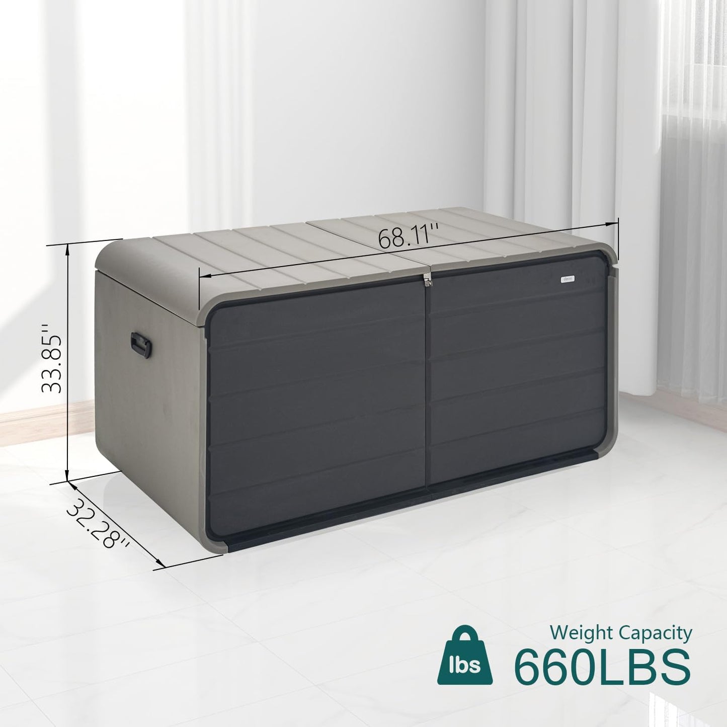 Domi 260 Gallon Outdoor Storage Box – Waterproof, UV-Resistant Deck Box with Lockable Lid for Patio Furniture, Garden Tools, Delivery Packages (Large Resin Storage Bin）-VerdiqueGarden