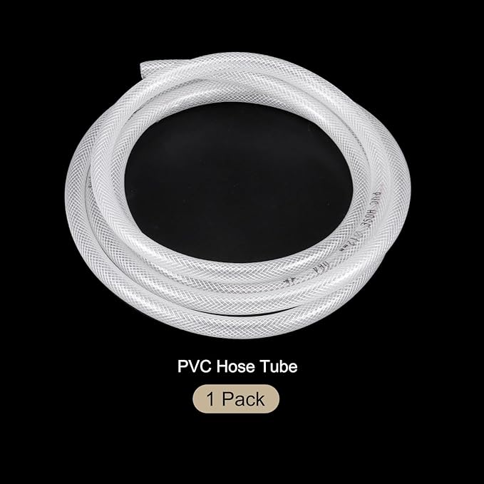1/2" x 5/8" Braided Clear Plastic PVC Tubing 10ft High Pressure Flexible Reinforced Vinyl Tube, [for Garden Irrigation, Water Hose, Fish Tank, Water Transfer] - 12.7x15.9mm-VerdiqueGarden