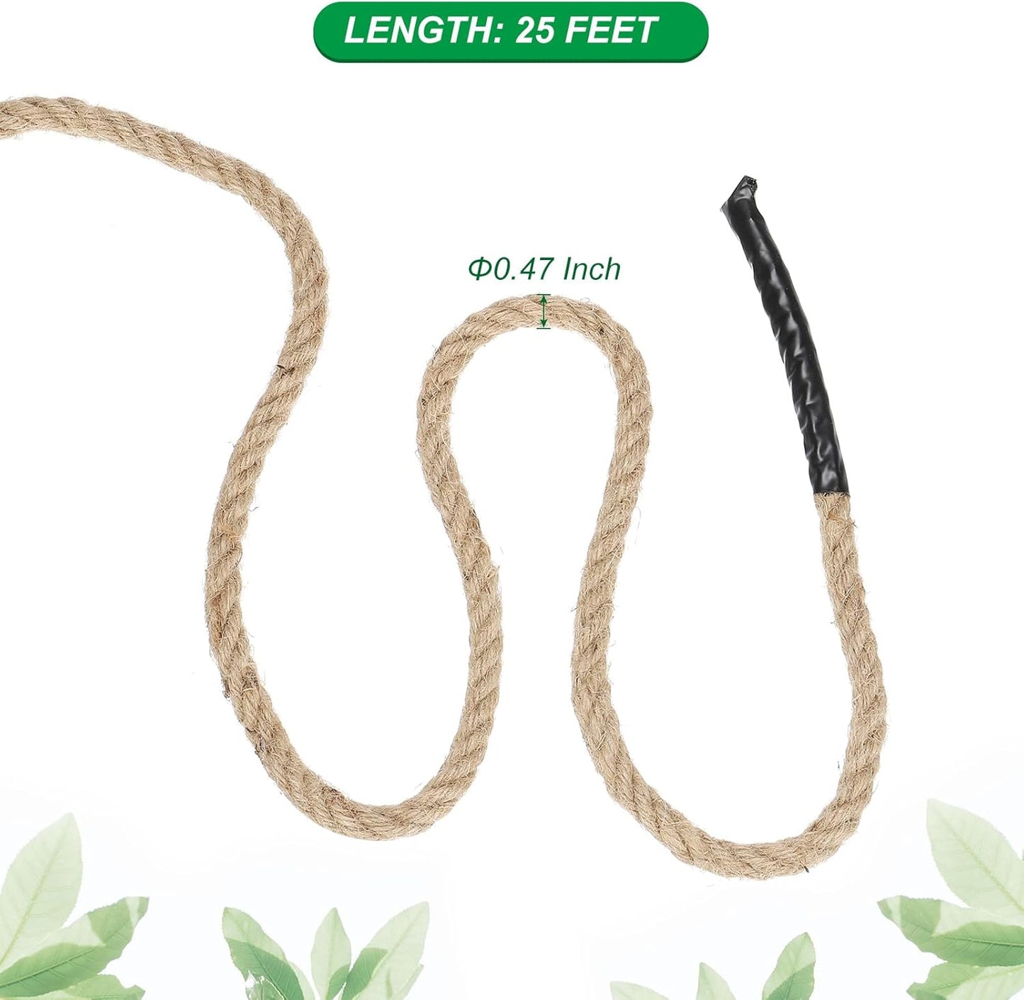 PATIKIL 1/2" x 25 ft Twisted Manila Rope Jute Ropes Natural Thick Jute Twine Burlap for Docks Railings Bundling Craft Tug of War Decorating-VerdiqueGarden