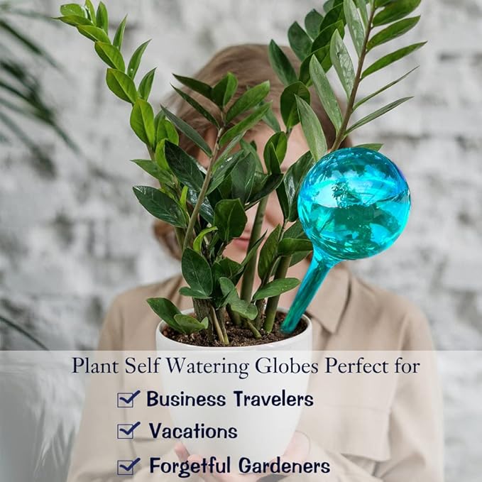 10pcs Plant Self Watering Globe Stakes, Plant Watering Stakes Automatic Plant Watering Bulb System Spikes, Flower Automatic Watering Device, Garden Self Waterer for Indoor Outdoor Plant-VerdiqueGarden