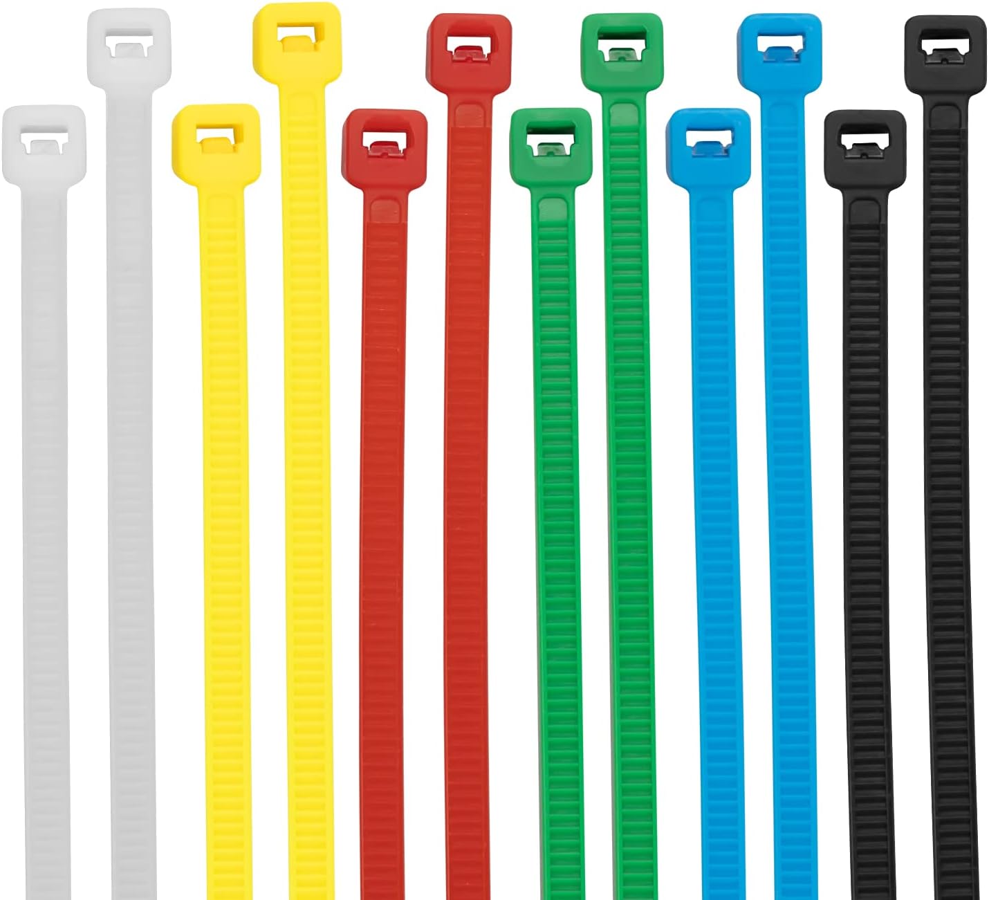 XINGO Cable Zip Ties (120 Pack), 40 Lbs Tensile Strength-Heavy Duty,Self-Locking Nylon Plastic Wire Ties in Assorted Sizes and Colors for indoor and outdoor(8 Inch, Colorful)-VerdiqueGarden