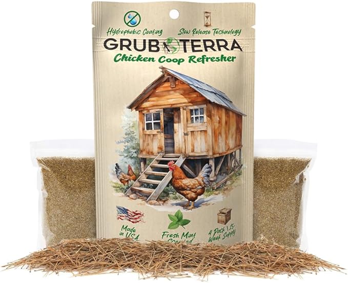 GrubTerra Coop Refresher Odor Freshener for Chicken Pen, Suitable for Chicken Waterer and Chicken Feeder, Smell Control Solution for Clean and Fresh Chicken Living Environment-VerdiqueGarden