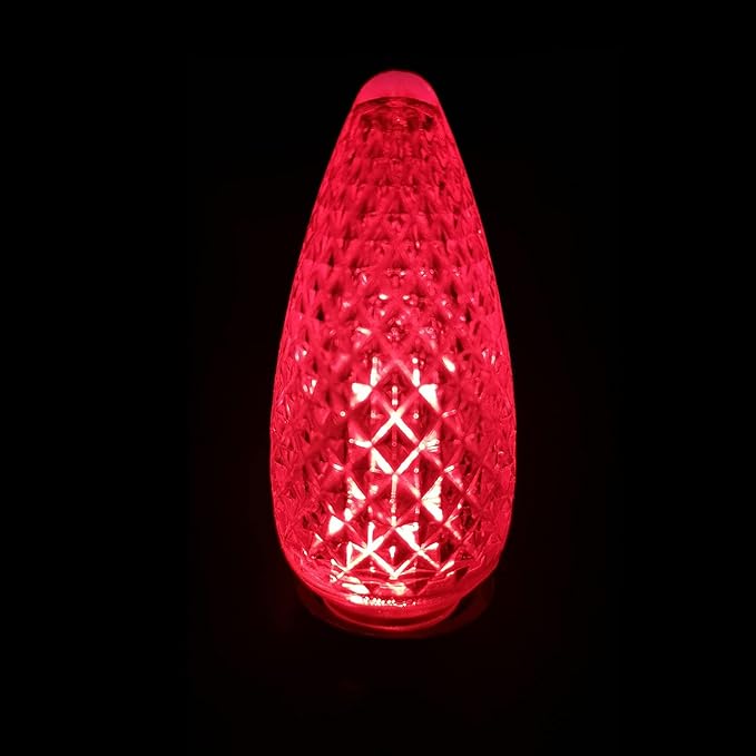 Vibrant Red LED Bulbs - Pack of 25 Dimmable UL Listed IP65 C9 Replacement Bulbs for Outdoor Christmas Decorations-VerdiqueGarden