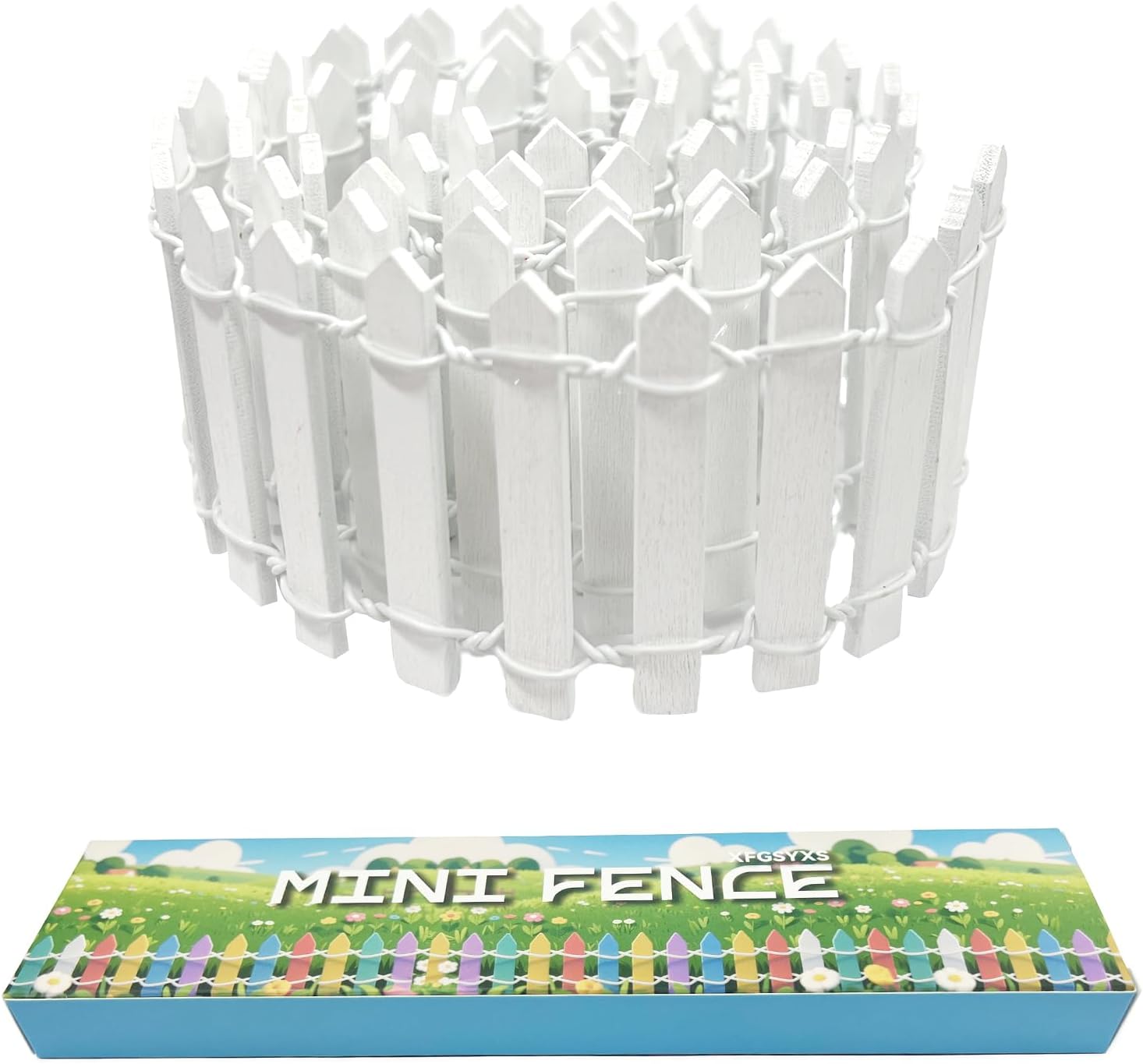 35 Inches White Mini Fairy Garden Fence Small Wood Decorative Picket Fence DIY Micro Landscape Miniature Ornaments for Dollhouse, Crafts, Diorama Project, Plant Pot-VerdiqueGarden