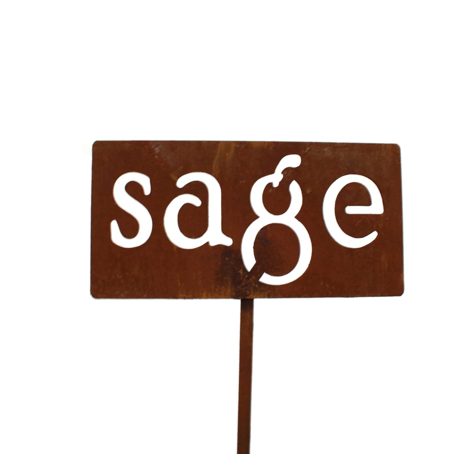 Classic Metal Garden Markers 19 Inches Tall (sage, Naturally Rusted)-VerdiqueGarden