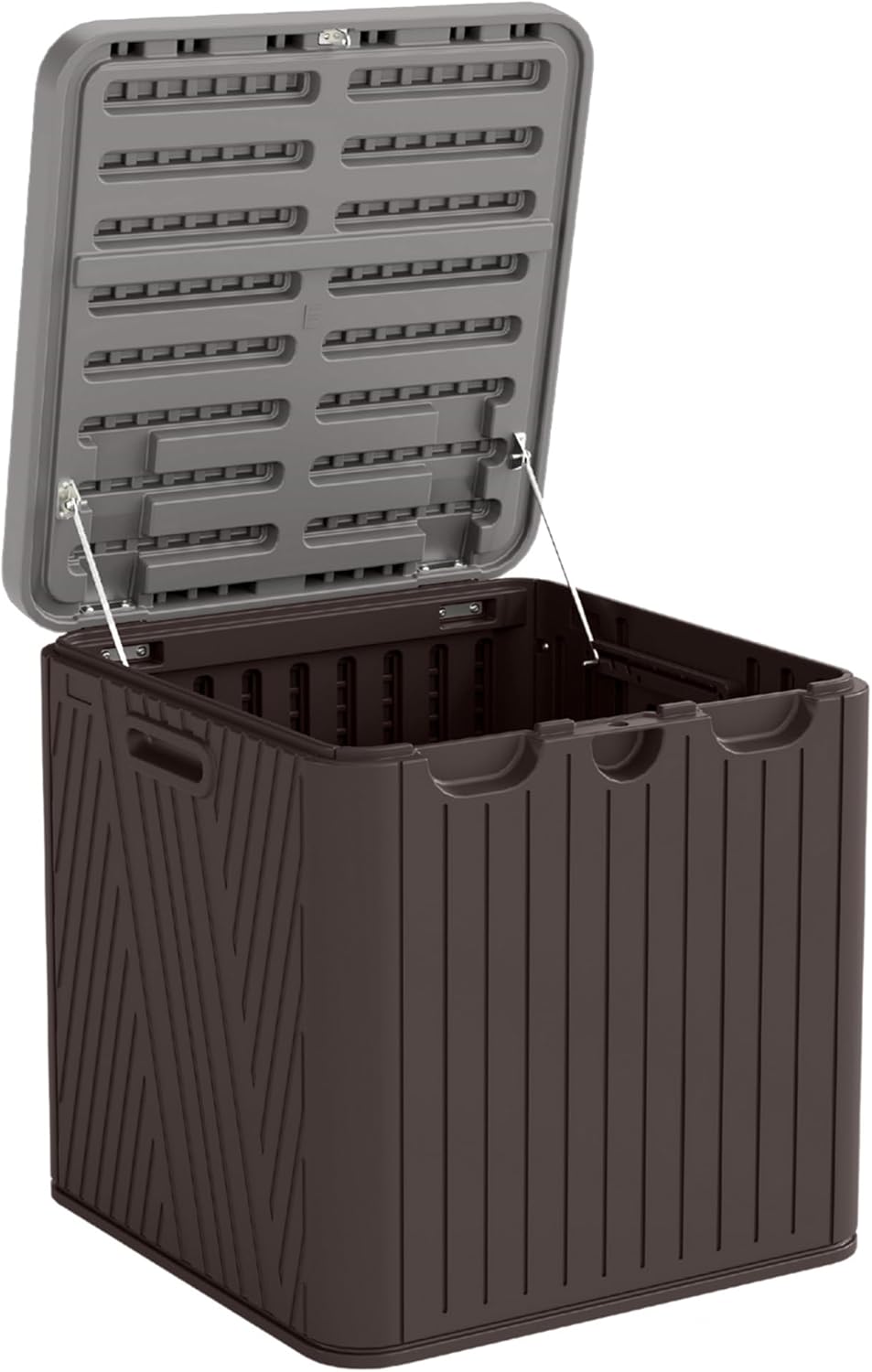 Kingdura 60 Gallon Outdoor Storage Box, Waterproof Resin Deck Box for Indoor and Outdoor Use, Lockable Storage Container for Patio Furniture Cushions Garden Tools (Coffee, 60 Gallon)-VerdiqueGarden