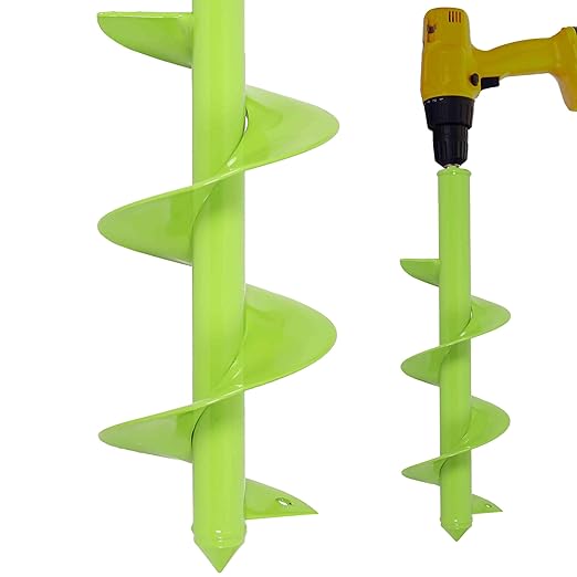 TCBWFY Auger Drill Bit for Planting 3.5"x16",Extended Length Garden Auger Spiral Drill Bit for Planting Bulbs Flowers,Planting Auger for Drill Post Hole Digger for 3/8”Hex Drive-VerdiqueGarden