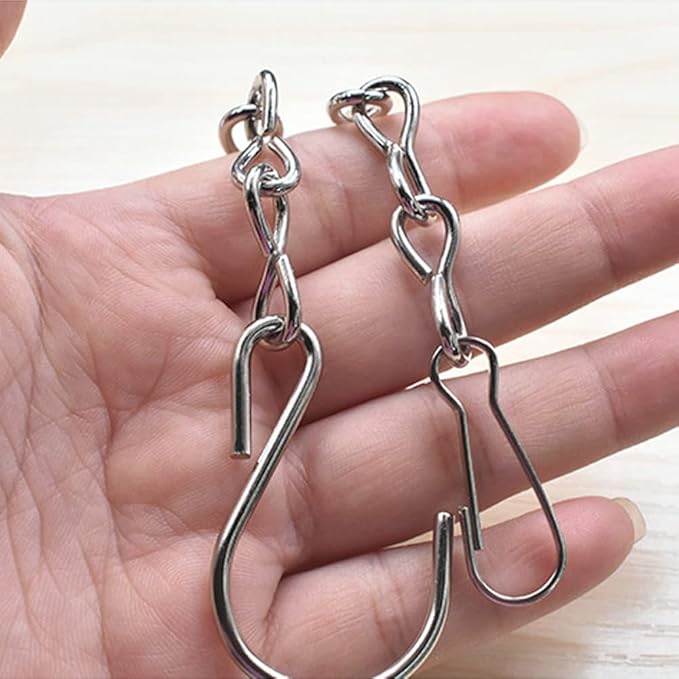 10 Pack 9.5 Inch Silver Hanging Chains for Hanging Bird Feeders, Bird Houses, Planters, Baskets, Birdbaths, Lanterns, Wind Chimes, Billboards, Signs and Ornaments-VerdiqueGarden