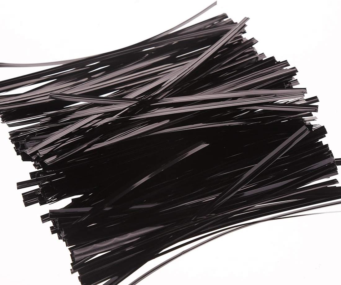 1000 Pcs Black Foil Twist Ties - Metallic Twist Ties 5 inch-VerdiqueGarden