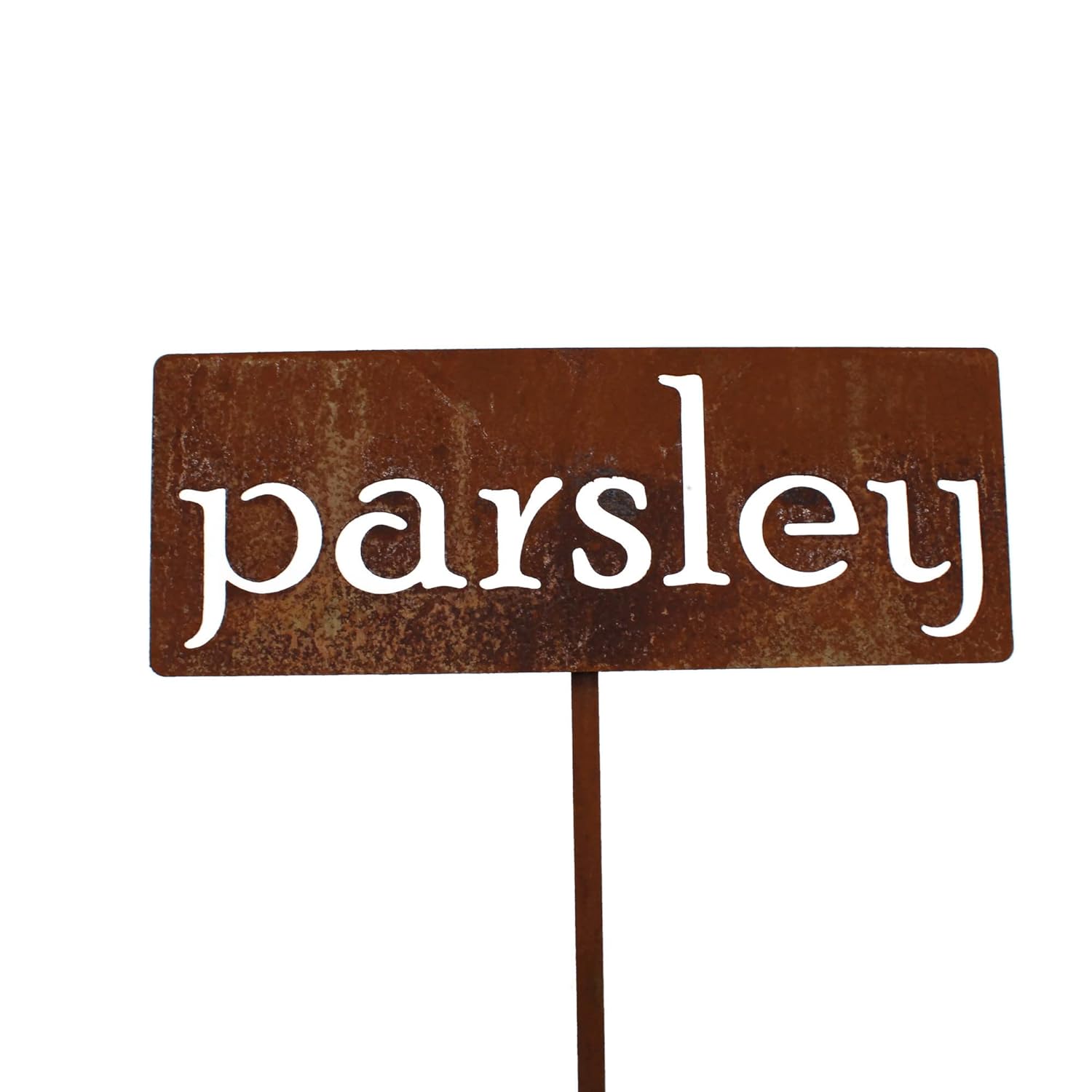 Classic Metal Garden Markers 19 Inches Tall (parsley, Naturally Rusted)-VerdiqueGarden