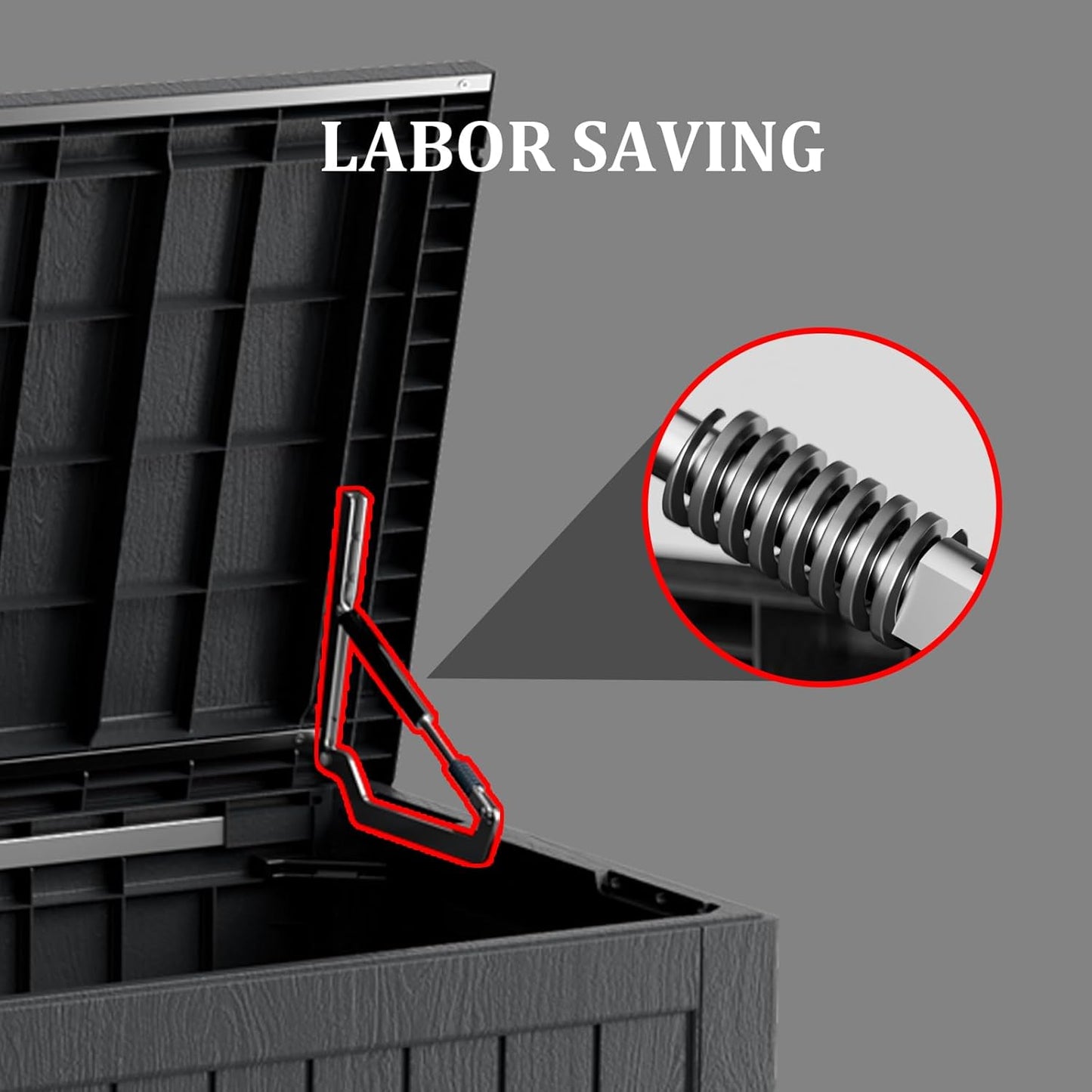 270 Gallon Waterproof Deck Box, Lockable Resin Storage Box for Patio Furniture Cushions Garden Tools and Outdoor Delivery Storage, Black-VerdiqueGarden