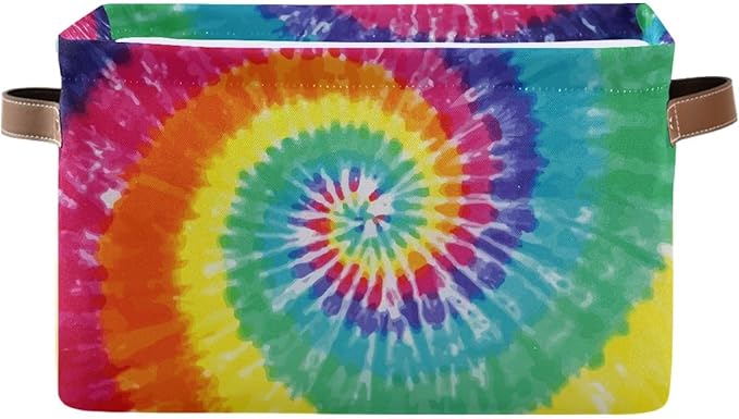 Tie-Dye Rectangular Storage Basket Organizer Bin Shelf Baskets For Clothes Gifts For Home Office Dorm-VerdiqueGarden