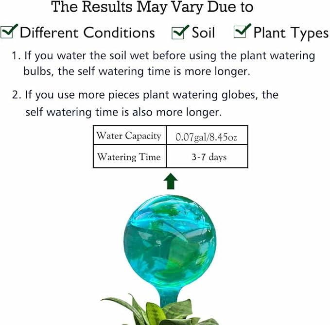 10pcs Plant Self Watering Globe Stakes, Plant Watering Stakes Automatic Plant Watering Bulb System Spikes, Flower Automatic Watering Device, Garden Self Waterer for Indoor Outdoor Plant-VerdiqueGarden