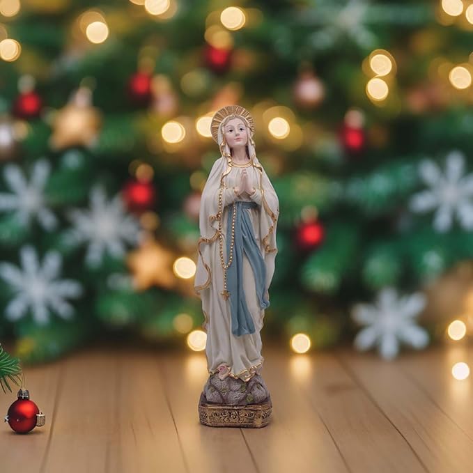 MeritMode 15" H Virgin Mary Praying Statue - Lourdes Catholic Collectible Figurine, Blessed Mother Figurine, Ideal Religious Gift for Home Décor & Outdoor Garden Decorations-VerdiqueGarden
