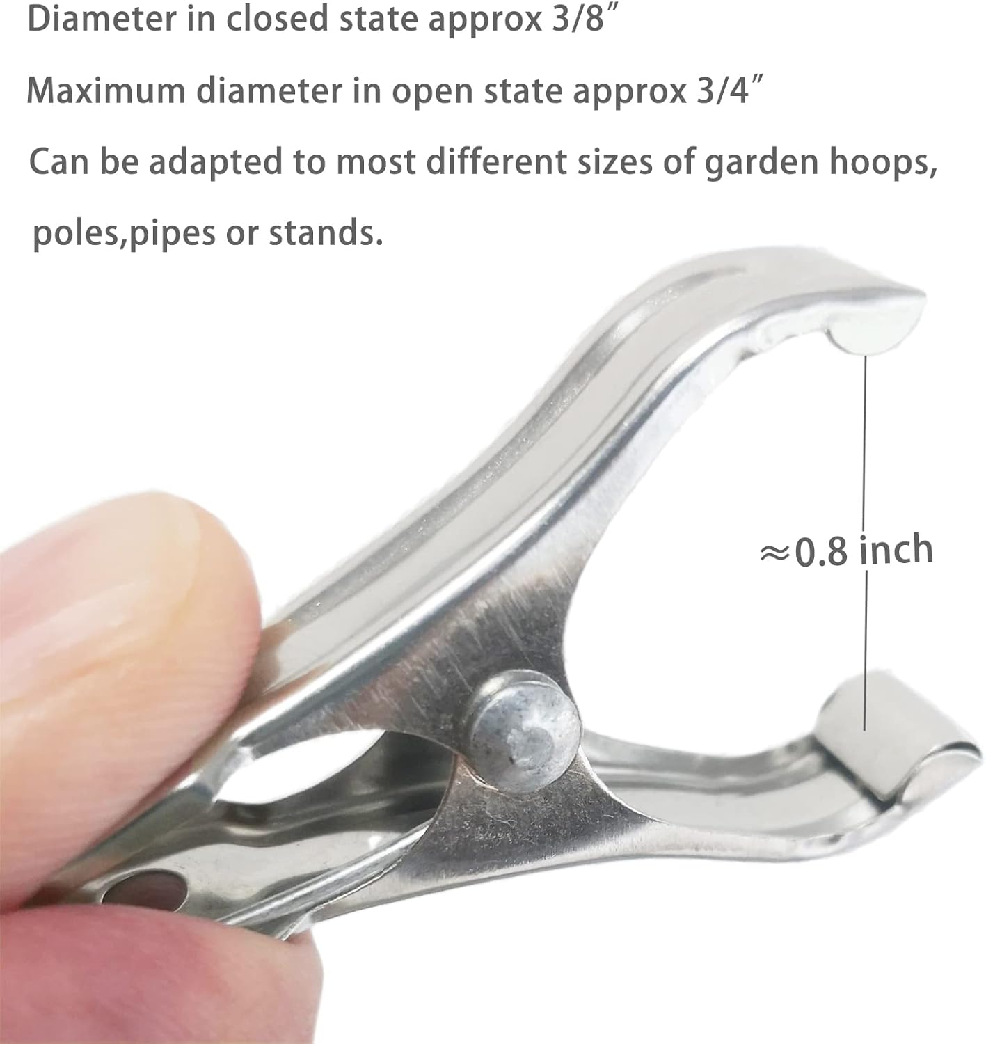 40 PCS Garden Clips, Greenhouse Clamps Made of Stainless Steel, Greenhouse Clips for Netting, Have a Strong Grip to Hold Down the Shade Cloth or Plant Cover on Garden Hoops-VerdiqueGarden