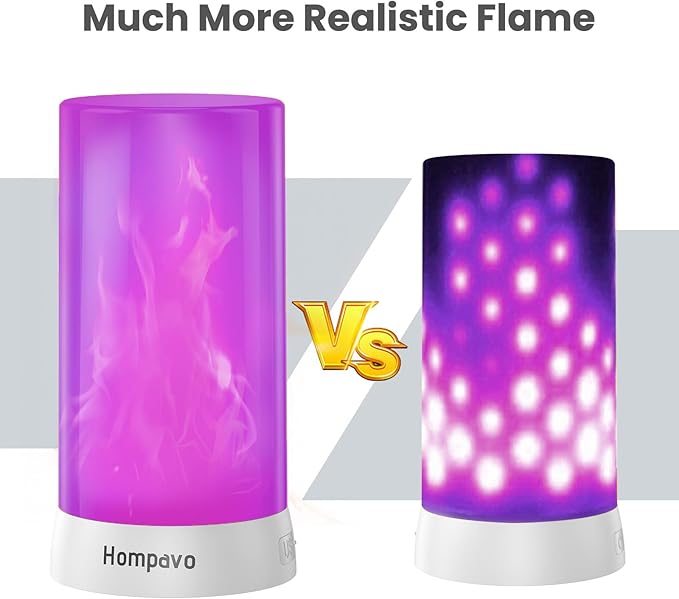 Hompavo 【Upgraded】 LED Flame Lights with Remote & Timer, Waterproof 4-Mode Rechargeable Battery Operated Flameless Candles, Pillar Flickering Lanterns for Room Patio Wedding Halloween Home Decor-VerdiqueGarden
