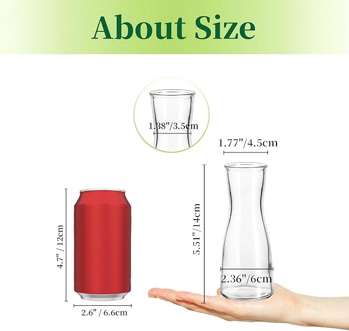 Hewory Glass Bud Vases for Centerpieces - Clear Small Flower Vase Set of 24, Modern Minimalist Cute Mini Decorative Bulk Vases for Wedding Bridal Shower Birthday Party Events Dining Room Table Decor-VerdiqueGarden