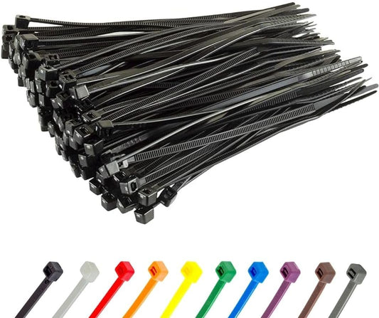 GTSE 6 Inch Black Zip Ties, 100 Pack, 40lb Strength, UV Resistant Strong Nylon Cable Ties, Self-Locking 6" Tie Wraps-VerdiqueGarden