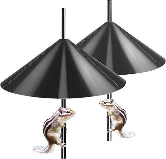 19-inch Squirrel Baffle, Squirrel-Proof for Bird Feeder Pole, Birdhouse Baffle for Shepherd's Hook in The Outdoors,(Black 2 Pack)-VerdiqueGarden