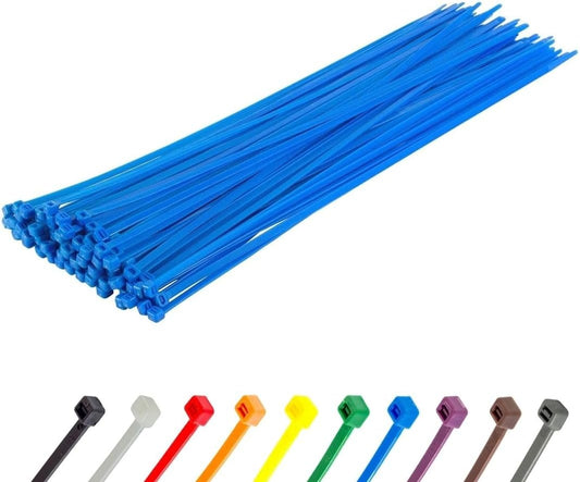 GTSE 14 Inch Blue Zip Ties, 100 Pack, 50lb Strength, UV Resistant Long Nylon Cable Ties, Self-Locking 14" Tie Wraps-VerdiqueGarden