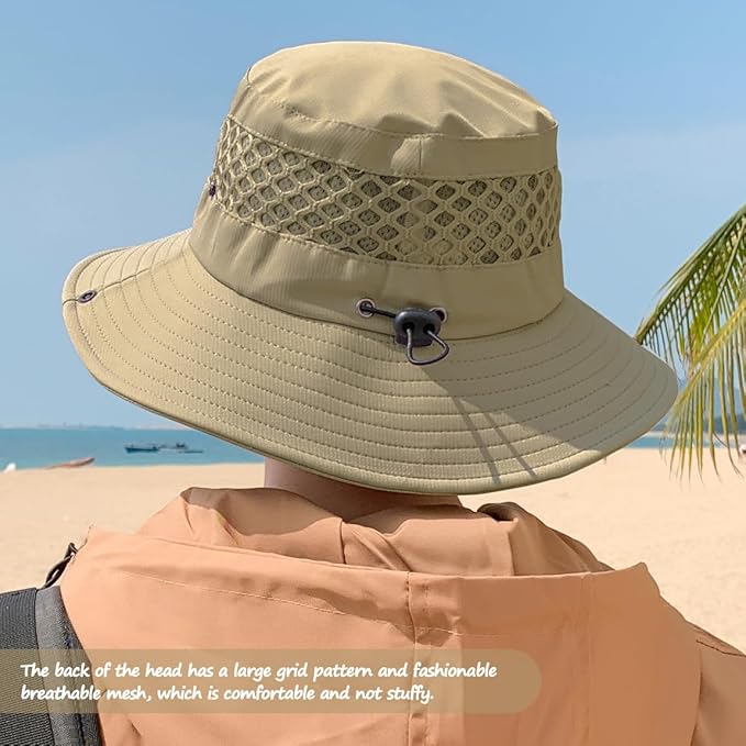 Fishing Hat, UPF50+ Wide Brim Sun Hat for Men Women, UV Protection Hiking Beach Bucket Hats Summer Safari Hat-VerdiqueGarden